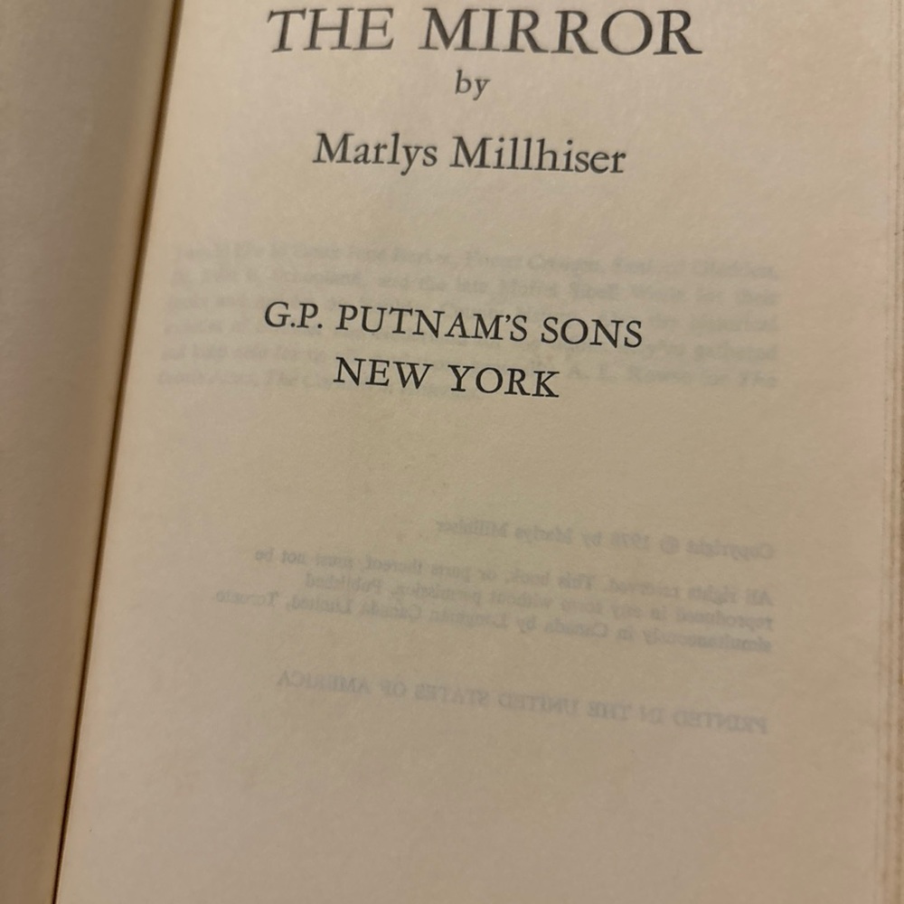 The Mirror by Marlys Millhiser - 1978 Vintage Horror 1st Edition HC - No DJ - Picture 3 of 9